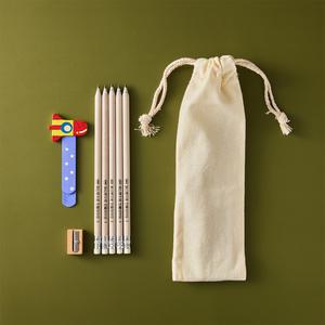 오하우 업사이클링 신문지 재생 지우개 연필 8종세트 연필깎이 문구세트