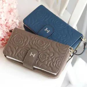 여성 소가죽 장미 핸드폰 크로스백 케이스 지갑 미니가방