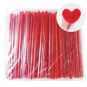 6x21 하트 스트로우 (레드) 빨대 개별포장 200개