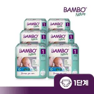 [보리보리/밤보]밤보그린 기저귀 1단계 밴드형 1박스(22Px6팩)