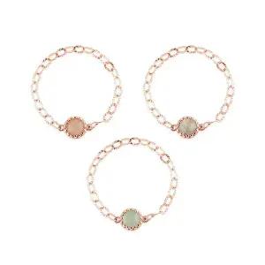 [도로시] 14K 아트랑 네츄럴 스톤 체인반지(천연석)(3type)