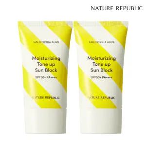 [네이처리퍼블릭] 캘리포니아 알로에 수분 톤업 선블럭 2개 (수분톤업/24시간 지속 수분감)