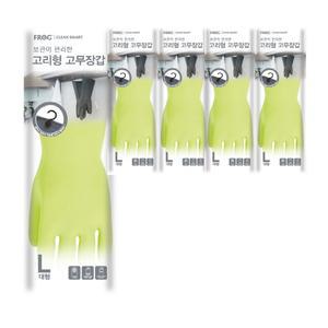 프로그 고리형 고무장갑 라임펀치, 대형, 5개