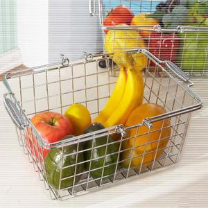 국산 스텐 바구니 화장품 바구니 과일 빨래 수건 욕실 목욕용품 수납 손잡이 정리함 바스켓