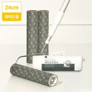 와이드 사선 긴 돌돌이 밀대 테이프 클리너 롱핸들+리필 3개