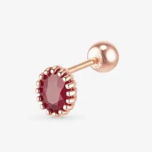 [도로시] 14k 클래식 루비 오벌 피어싱(천연석)(1개)