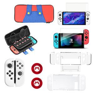 아싸라봉 닌텐도 스위치 OLED 겸용 악세사리 케이스 강화유리 마리오 가방 패키지 세트