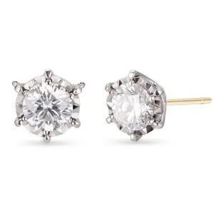 [도로시] 18k 일루전 랩그로운 다이아몬드 6프롱 귀걸이_1캐럿