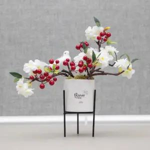 벚꽃 조화 화분 비둘기 set 34cm 인테리어 봄 테이블 장식 소품 행사 꾸미기