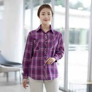 엄마옷 면 체크 남방 1GHJ17517 중년여성 마담 60 70대  빅사이즈 할머니