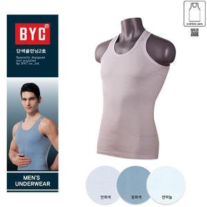 BYC 남자 색깔있는 컬러 단색 순면 민소매 조끼런닝