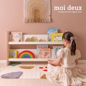 [꼬메모이] 꼬메모이 모이듀 전면책장 2단  1200/ 자작나무 유아 아기 책장 가구 신학기