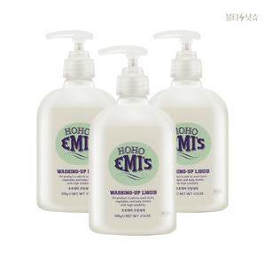 호호에미 안전성분 무향 젖병세정제 강력세척 주방세제 500g 3개