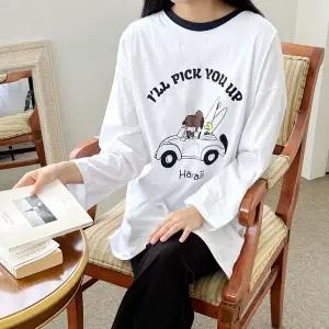 [보리보리/보리맘]픽업 스누피 긴팔 순면 수유티 가을 봄 수유복 수유티셔츠 ID842