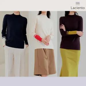 [런칭가 79900원] 라씨엔토 컬러 포인트 모크넥 니트 3종