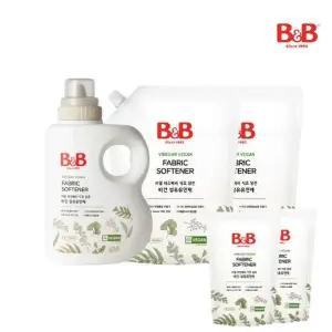 [비앤비][증정] 유아 비건 섬유유연제 용기 1500ml 1개+리필 1500ml 2개 (+유연제800ml 2개증정)