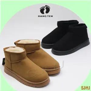 행텐 남성 스웨이드 퍼 부츠 LOW/블랙 브라운/겨울엔 방한부츠 따뜻한 슈즈 클래식 보급형 감각 있는 슈즈