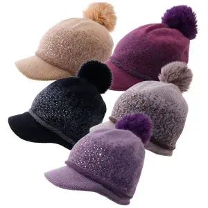 [navid1]래빗퍼 방울 반짝이 털모자 5color 엄마 중년여성 겨울 방한캡/AN-K0008