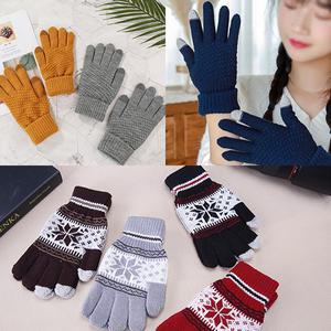 M 겨울 방한 기모 털 니트 커플 핸드폰 터치장갑 여성 남성 스포츠 자전거 논슬립 자동차 보온 장갑