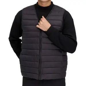 [제이케이유통]2장세트 남자 여자 빅사이즈 경량 웰론 브이넥 패딩조끼 다운 베스트 조끼