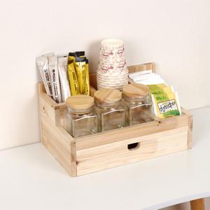 그레이스 원목 다용도 보관함 탕비실 티백 커피 정리함