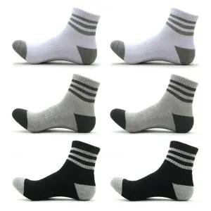 [6켤레] 남성용 3줄목링글 단목양말 / 스포츠양말 두꺼운 쿠션 이중바닥 골프 등산 헬스 런닝 운동 국산