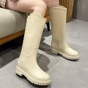 [오노마] ONM 여성 롱 레인부츠 장화 롱부츠 장마철 블랙 아이보리 (S14214581)