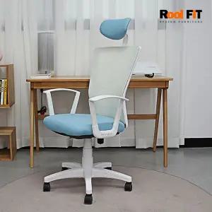 [보리보리/루이핏]KF73 밀리 화이트 사무용 학생 공부 컴퓨터 책상 의자
