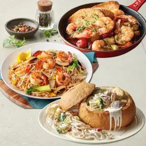 애슐리 봉골레 크림 빠네+감바스 피칸테+타이 시푸드 팟타이 총 6인분 홈파티 밀키트