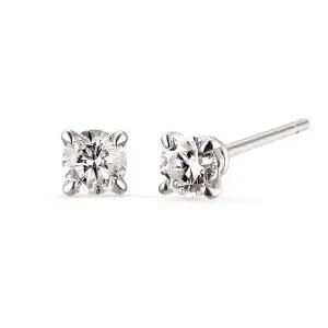 [도로시] 14k 베이직 랩 다이아몬드 4프롱 1부 귀걸이_화이트