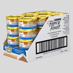 퓨리나 팬시피스트 화이트라벨 그레이비러버스 흰살생선&참치 캔 85g x 24개