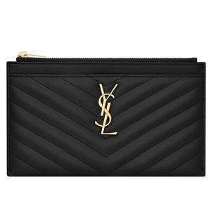 [국내발송] 생로랑 모노그램 빌 파우치 미니 클러치 블랙 636312 BOW01 1000