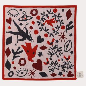 비비안웨스트우드 CLOWN PRINT 거즈 라지 손수건