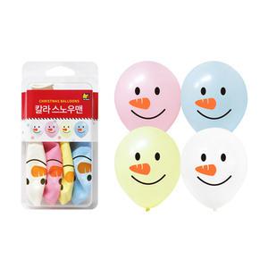 크리스마스 케이스풍선 칼라스노우맨 파티장식 벌룬