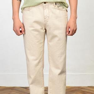 [디작소]남성 데일리 무드 일자 크림진 데님팬츠 청바지