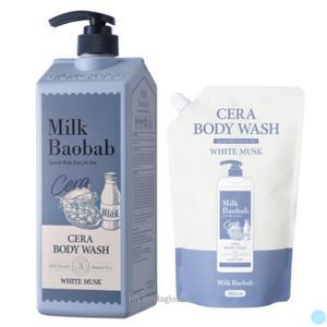 밀크바오밥 바디워시 세트 1.2L+리필 960ml 머스크 향