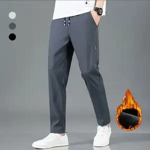 남성 겨울 스판 기모바지 정장팬츠 편한 밴딩 방한 등산 일자바지 3컬러