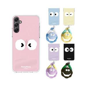 갤럭시와이드7 (M156) 먼지몽 페이스 로프 스트랩 투명 젤리 케이스 갤럭시M15