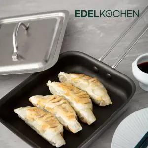 [에델코첸] 통3중 교자팬(말이팬) 프라이팬 18*14cm (블랙 논스틱)