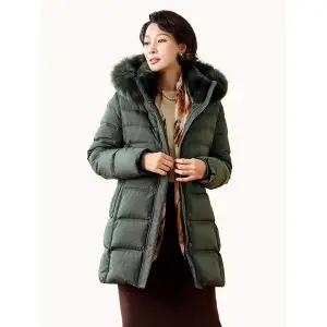 [하프클럽/]줄리안 폭스후드 머스크렛 카라  코트 K234CT01