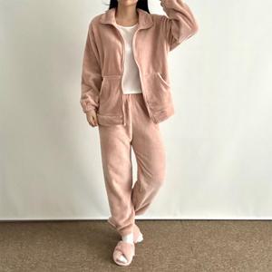 데이룸 여성 후리스 집업 수면잠옷 세트 파자마 잠옷