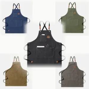 고품질 HPS 카페 방수 데님 캔버스 업소용 주방 앞치마 에이 (WFGRJP0)