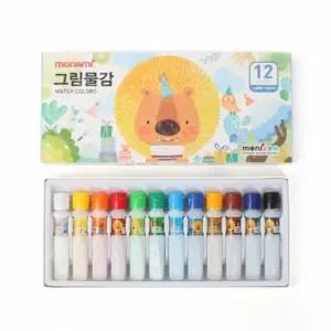 어썸만물상 모나미 12색 그림 물감 블루 유아물감 미술준비물 신학기