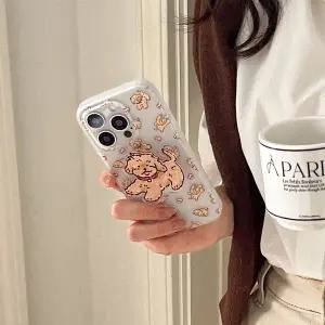 메이드모먼 vintage puppy pattern 디자인 반투명 폰케이스