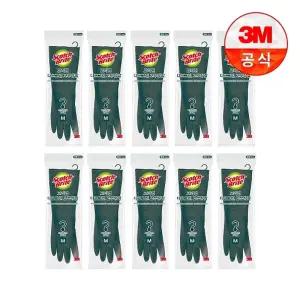 [3M]고리형 다크그린 고무장갑(중) 10개