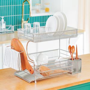 로긴 올스텐 경사형 식기건조대 2단 가로형 (풀세트)