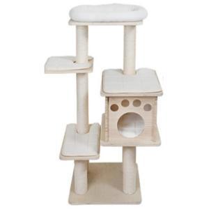 펫모닝 반려묘 하우스 고양이 캣타워 원목 4단 캣폴