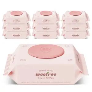 위프리 제로 핑크 엠보싱 아기물티슈, 55g, 100매, 10팩