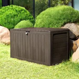 아웃라이프 야외 290리터 수납함 데크박스 전원 창고 조립식 보관함 농막 테라스 정원 수납