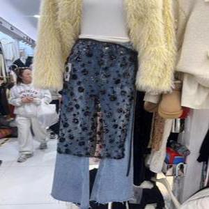 반짝이 망사 시스루 오픈 랩 스커트 CH112